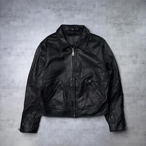 Vintage Black Jaqueline Ferrar Genuine Leather Bomber Jacket